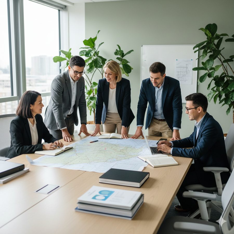 Equipe técnica da Difusão Ambiental em discussão de projetos
