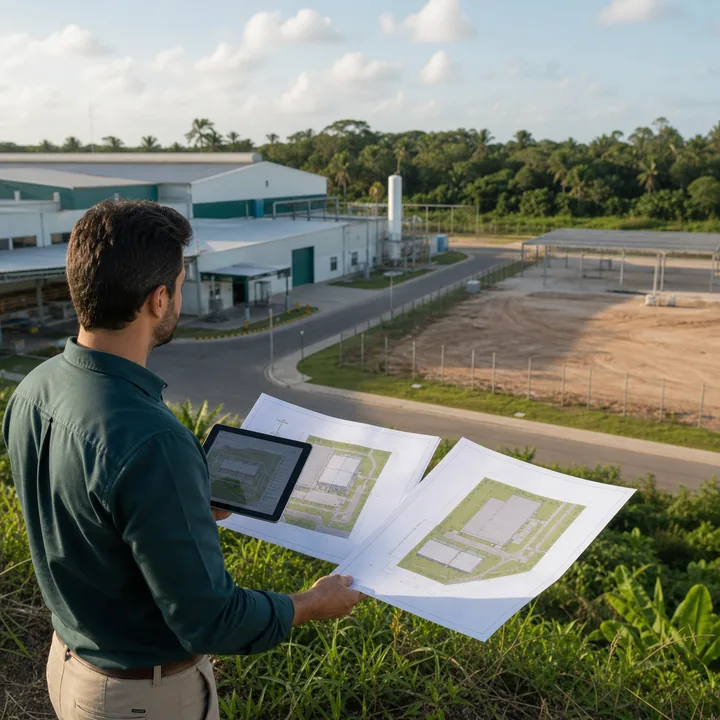 Consultor comparando projeto licenciado com proposta de ampliação do empreendimento
